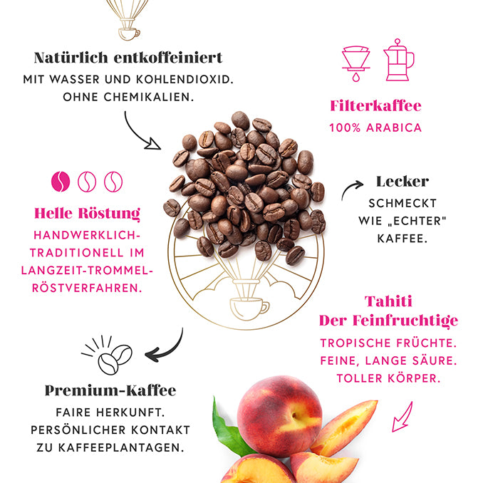 Entkoffeinierter Filterkaffee TAHITI - DER EXOTISCHE